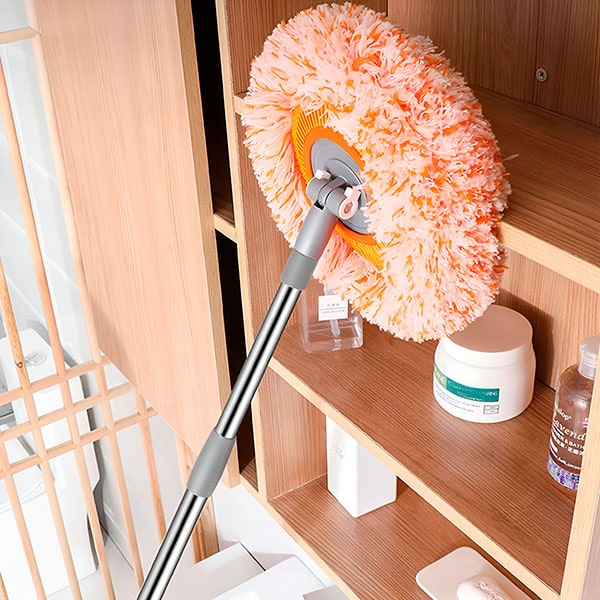 CORALMOP | 360° mikrofibermopp – 73–115 cm, hvit og svart.